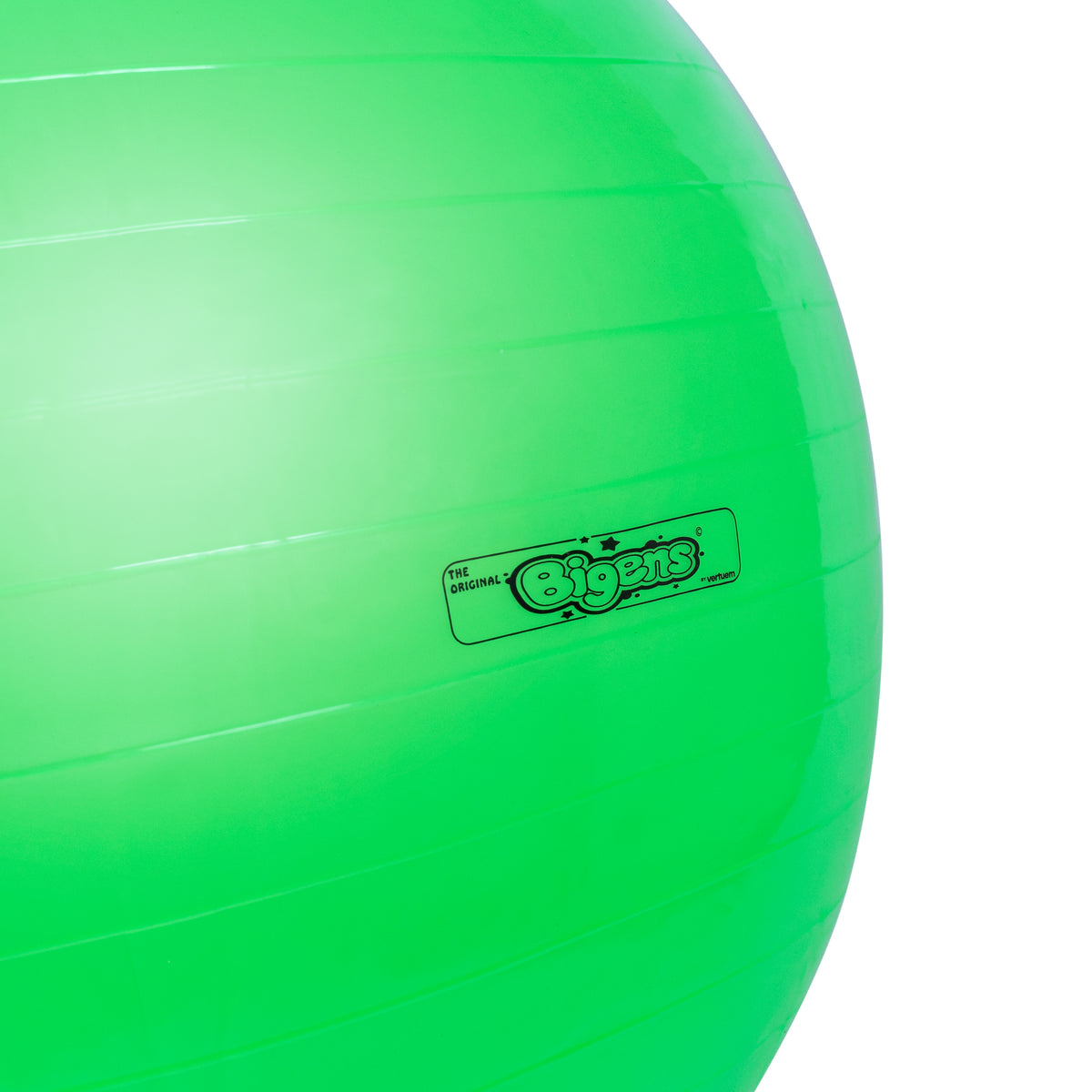 The Original Bigens Ball, 50 in (127 cm), green, logo close-up